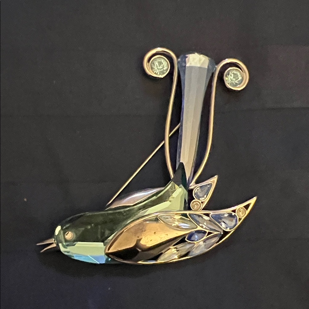 Swarovski Gold and Silver Bird Brooch